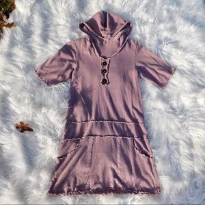 Earth Creations Purple Hemp Hoodie Dress